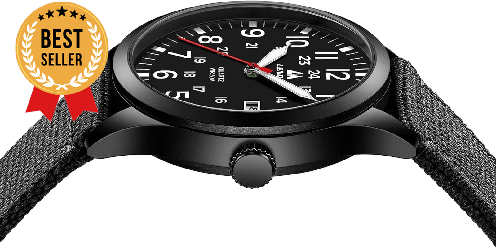 Men’s Military Sport Watch Nylon Strap Luminous Analog Quartz Waterproof Casual