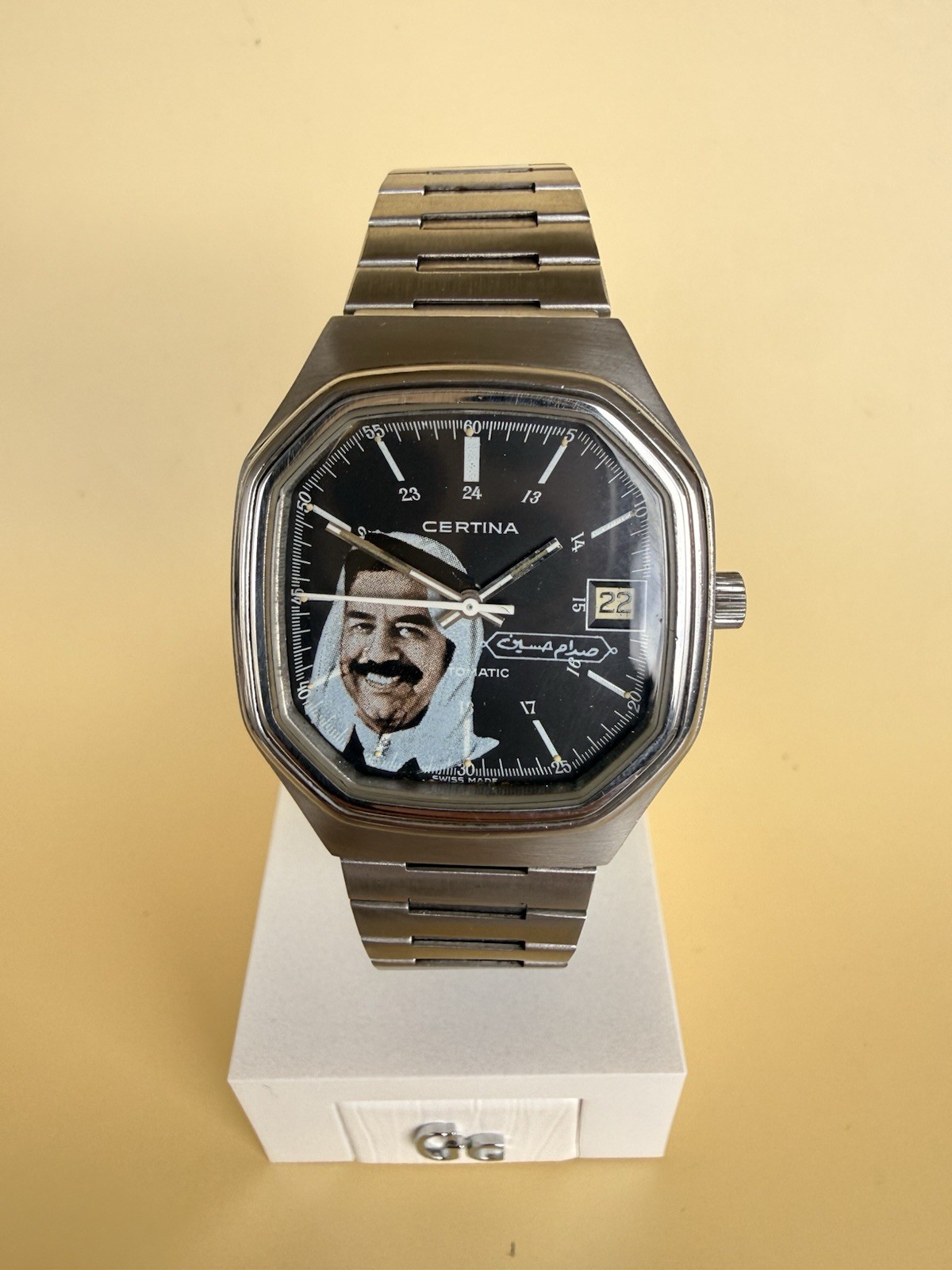 Automatic CERTINA President Saddam Hussein Iraq Watch Men Black Dial SS P R4