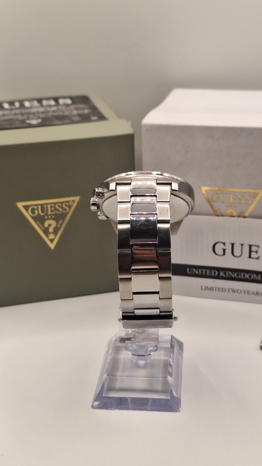 GUESS Altitude Mens Silver Chronograph Watch With Blue Dial – GW0329G1