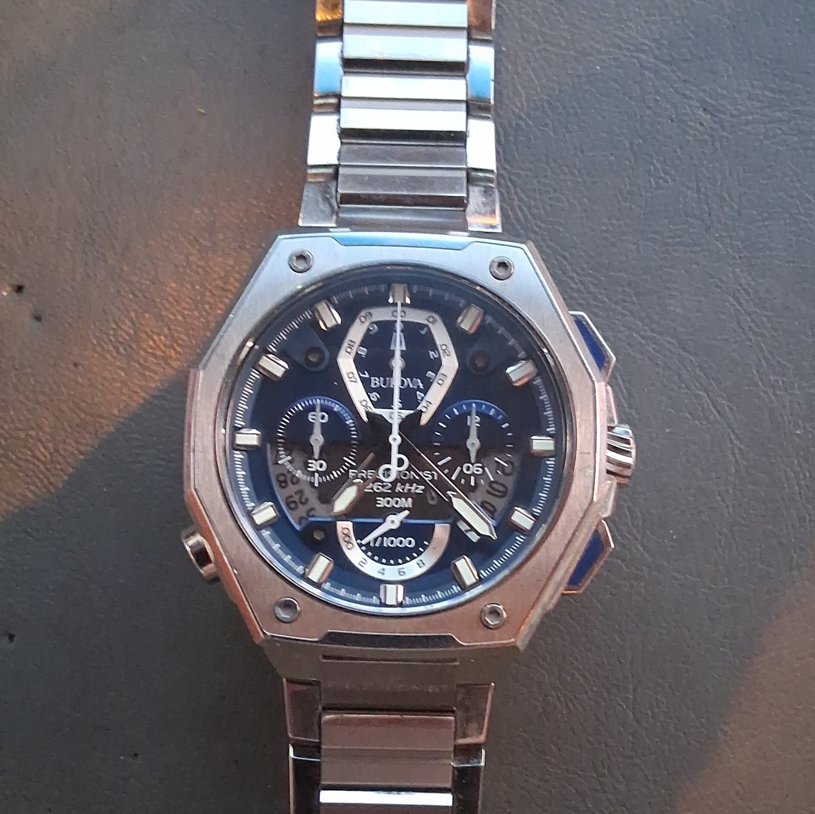 Bulova Precisionist Men’s Chronograph 300m Quartz Black Dial 46mm Steel