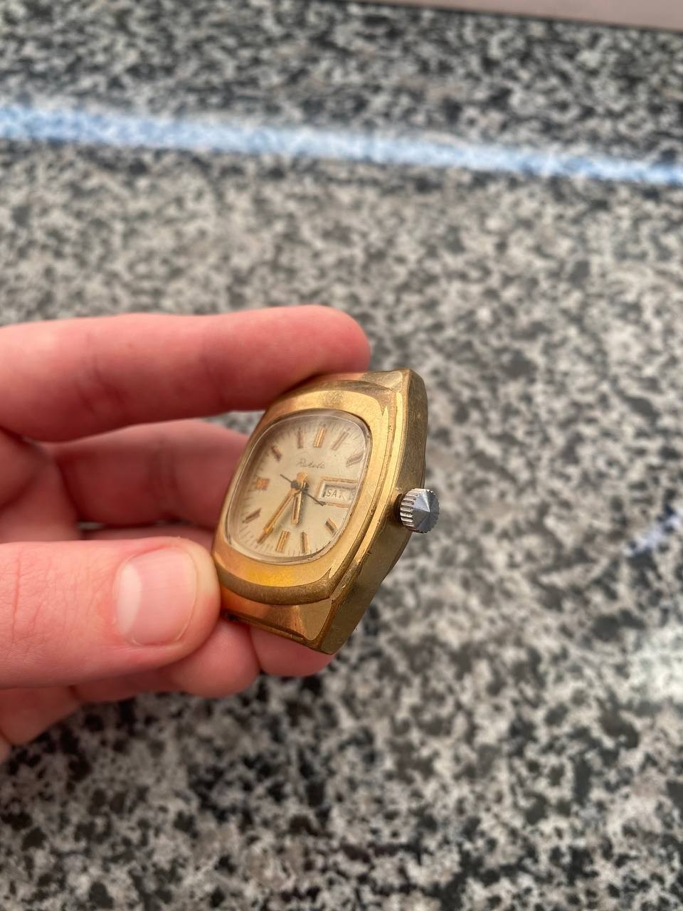 Vinrage Raketa Watch USSR Soviet mechanical Wristwach Rare Gold Plated AU-10