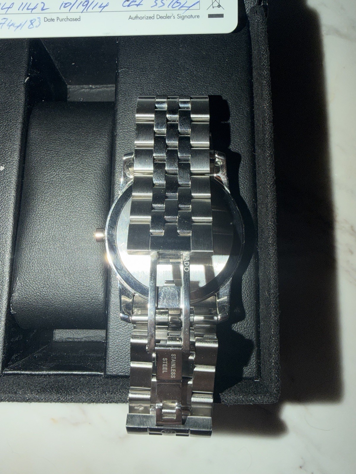 Movado Museum Quartz Watch Stainless Steel Bracelet Black Dial w/Box
