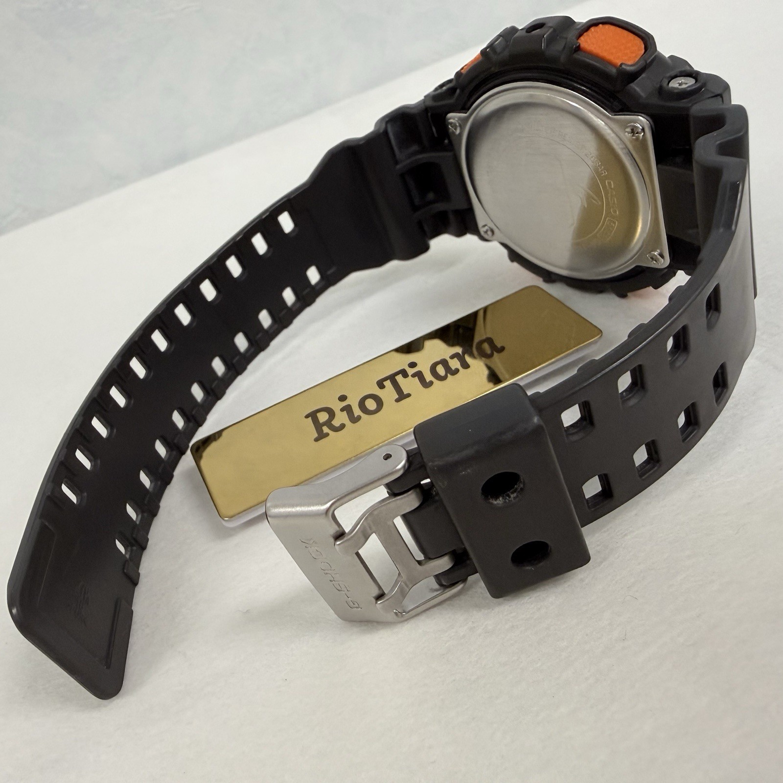 Casio G-Shock GA-110TS-1A4 Gray Orange Cleaned New Battery Near Mint Watch 5146
