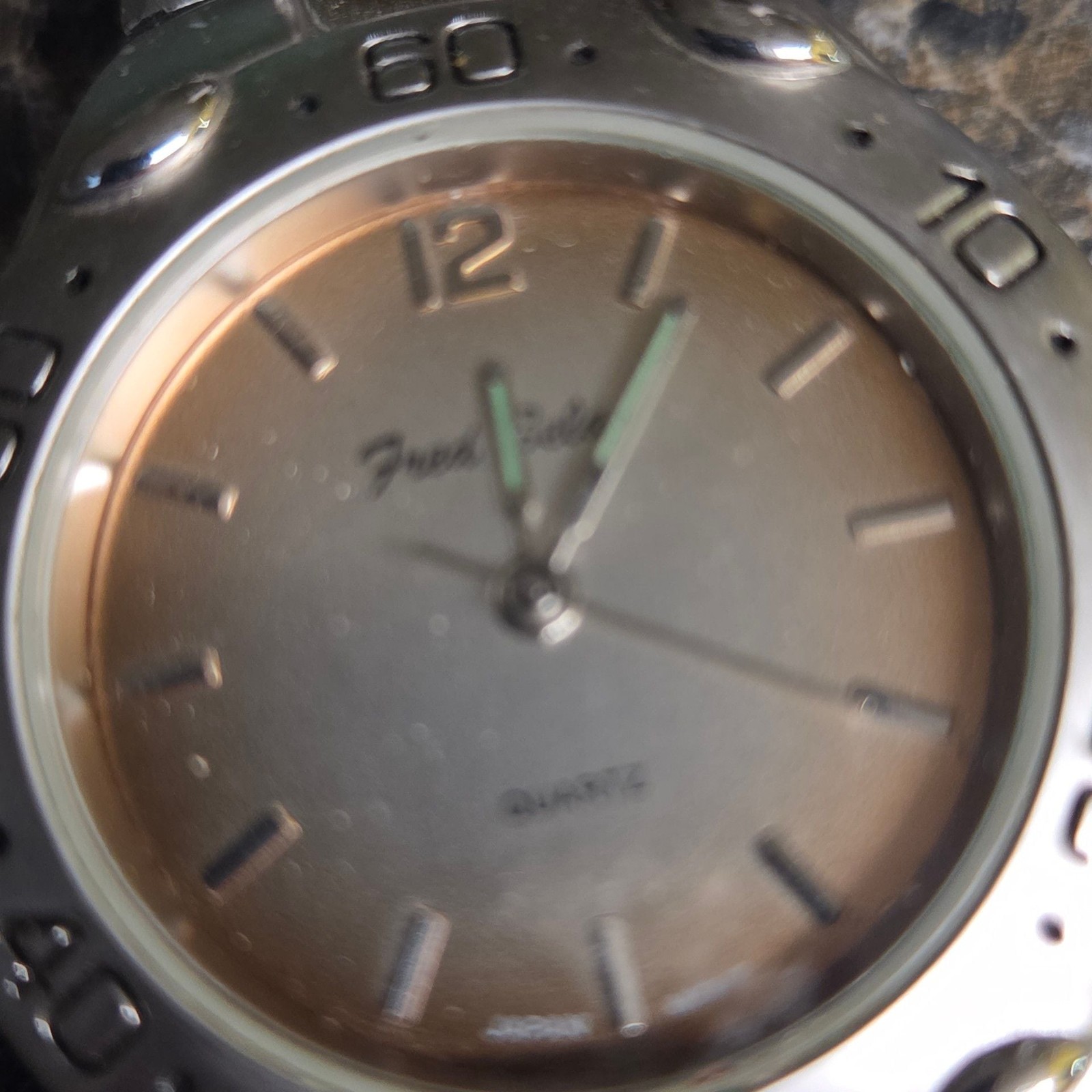 Fred Belay Analog Quartz Watch with Silver-Tone Divers Style Bezel