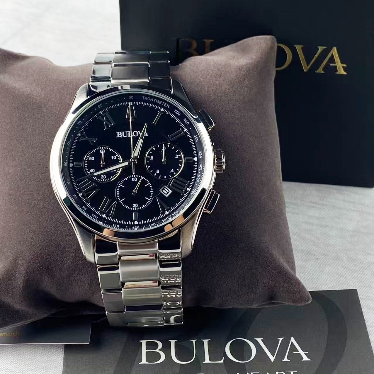 Bulova 96B288 Men’s Wilton Chronograph Quartz Watch Stainless Steel 46.5 mm