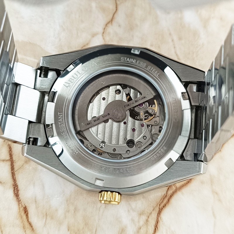 Bulova Surveyor White Gold Dial Men’s Classic Automatic Steel Watch 42mm 98A284