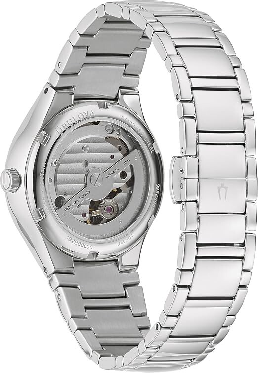 Bulova Women’s Classic Automatic Silver Stainless Steel MOP Watch 34MM 96L301