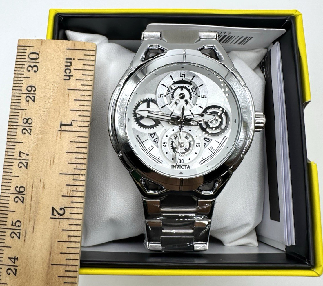 Invicta S1 Rally (79011) 44mm Men’s Quartz Watch – Silver Stainless Steel – NEW