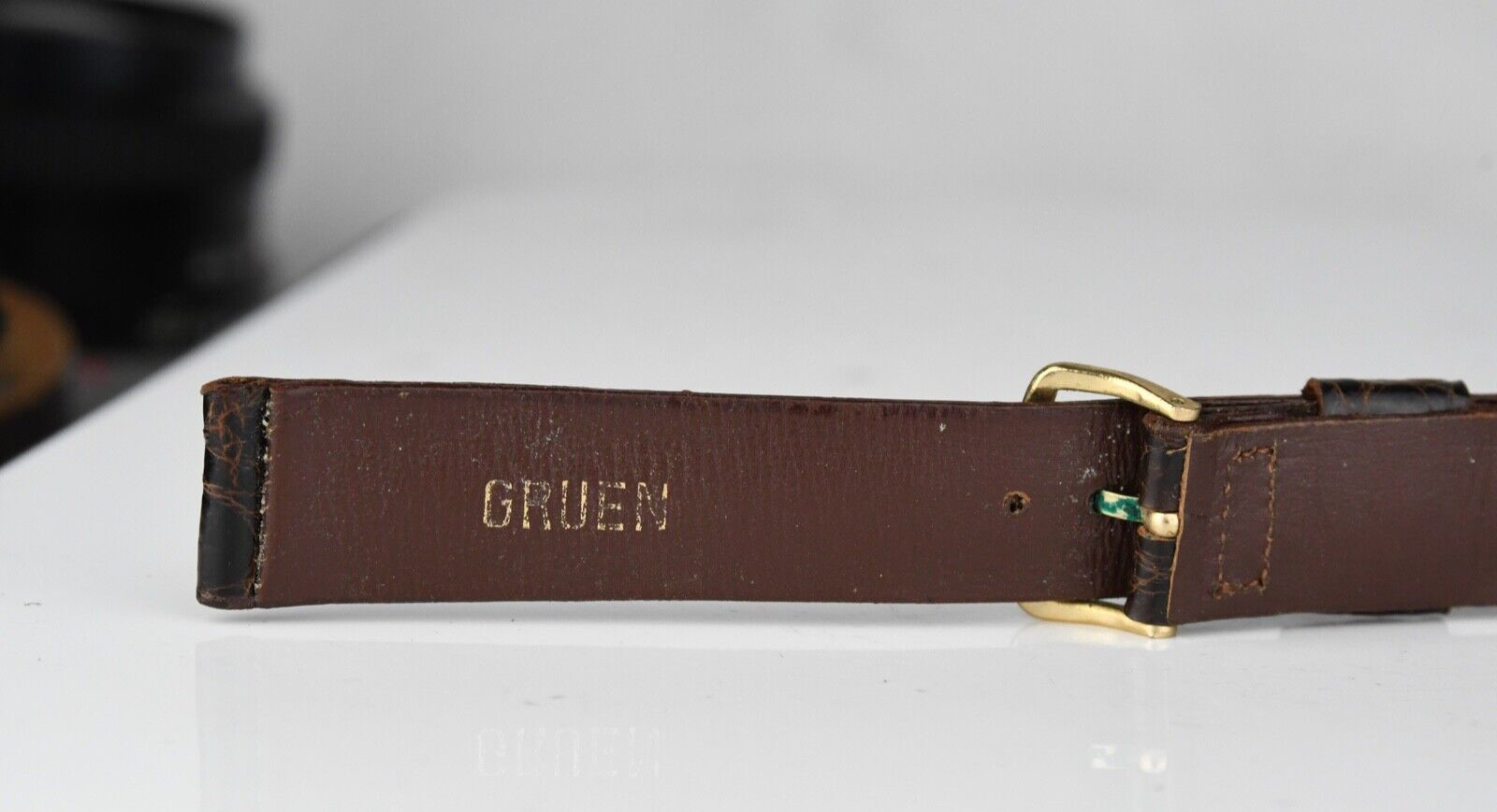Vintage Gruen Wristwatch Band NOS 1960’s Alligator fits 17mm 18m
