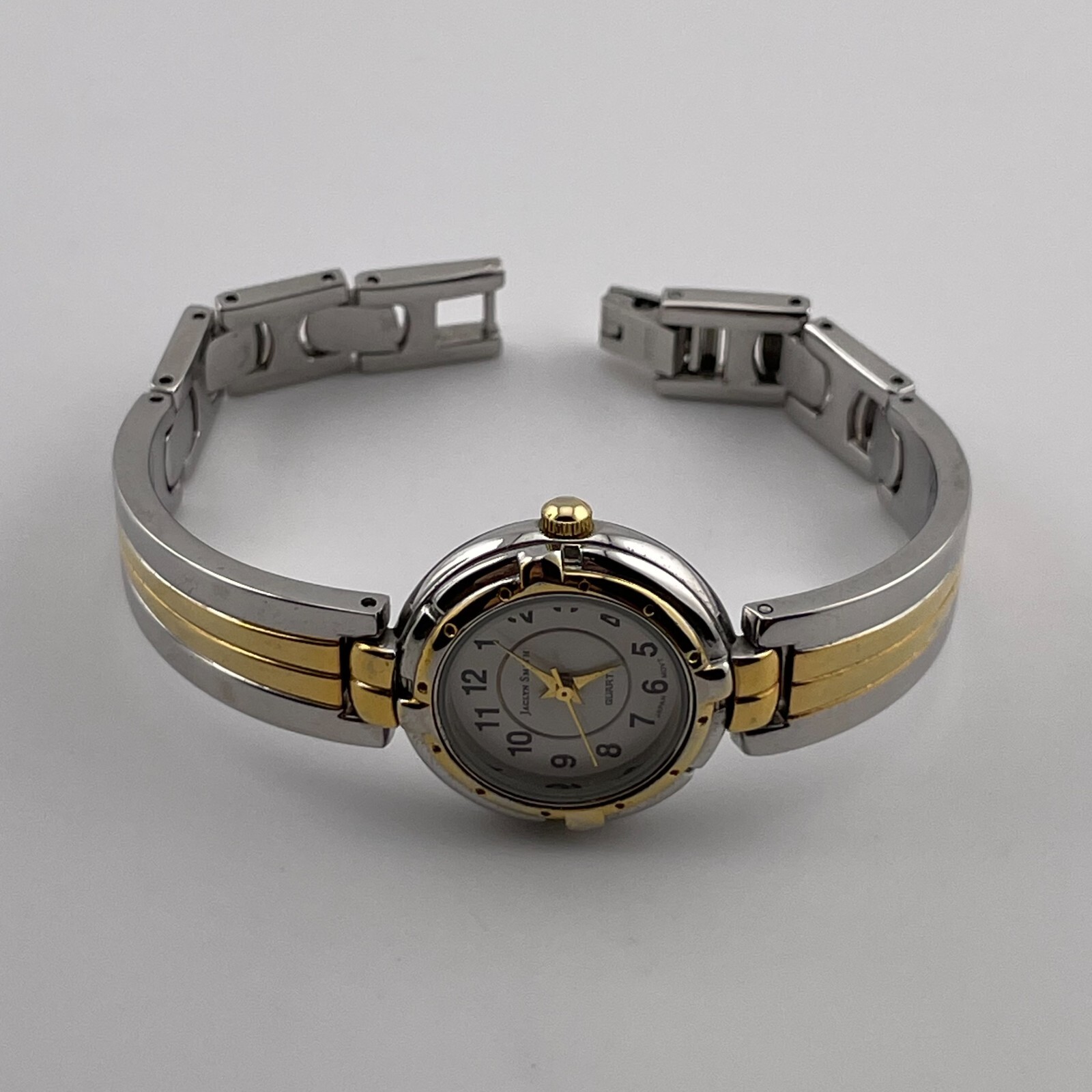 Jaclyn Smith Watch Womens 24mm Two Tone Case Band Quartz Analog Three Hands