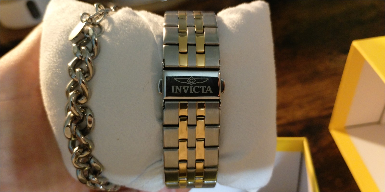 Invicta Specialty Men’s Two-Tone Black Dial Quartz 42mm Watch w/ Bracelet Set