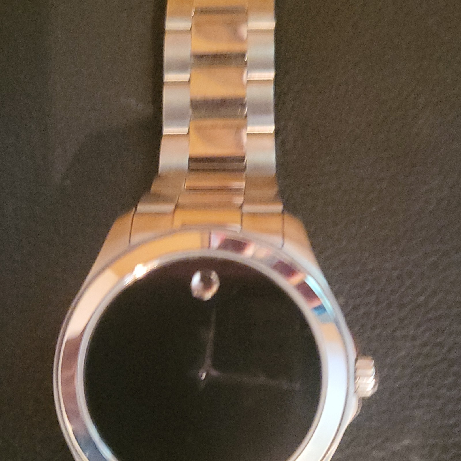 Movado Museum Black Dial Swiss Quartz Watch Silver Stainless Steel Bracelet