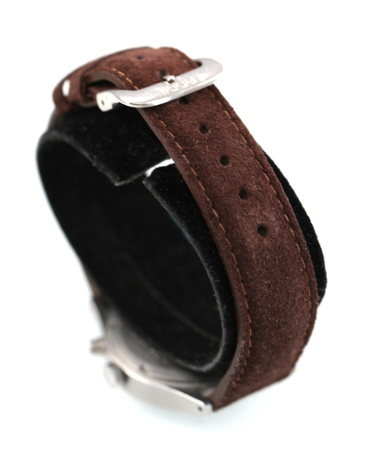 Eddie Bauer Men Watch 50m Stainless Brown Leather Light Date 24hr Gray Quartz
