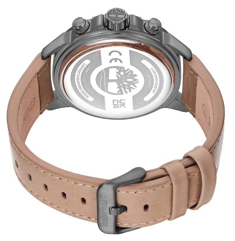 Timberland Light Brown Leather Blue Dial Day/Date Men’s Watch TDWGF9002902