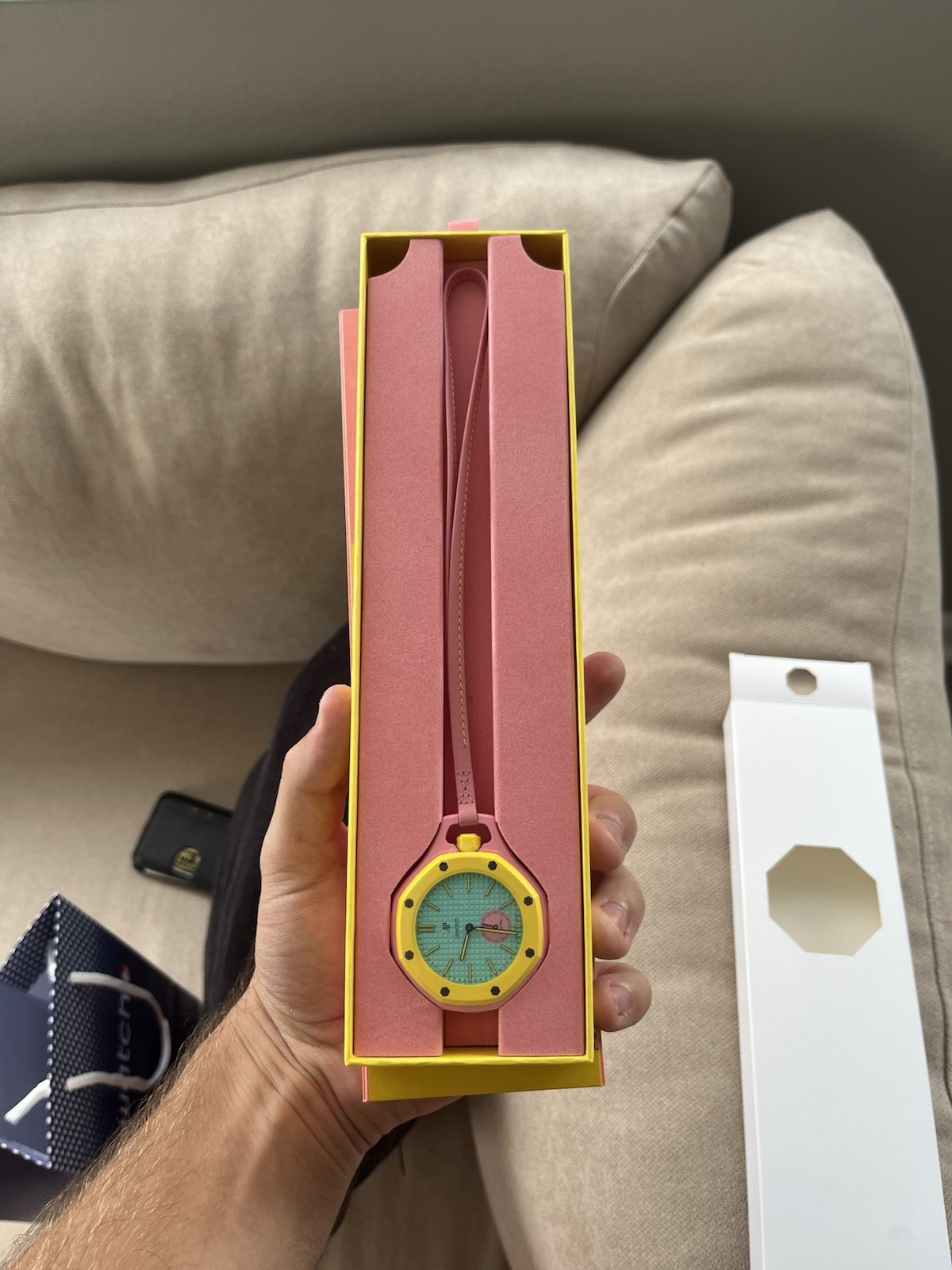 Swatch x Ap Royal Pop OTG ROZ pink and yellow w box and receipt 100% Authentic