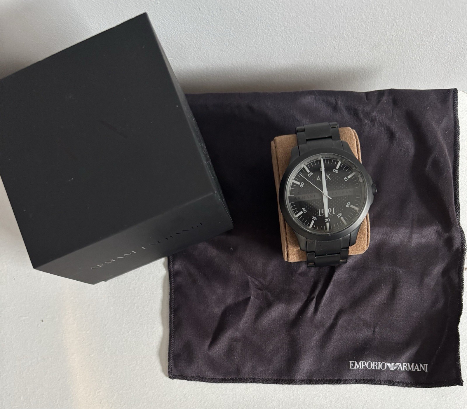 Armani Exchange Hampton AX2434 Men’s Black Dial Black SS Bracelet Quartz 50m