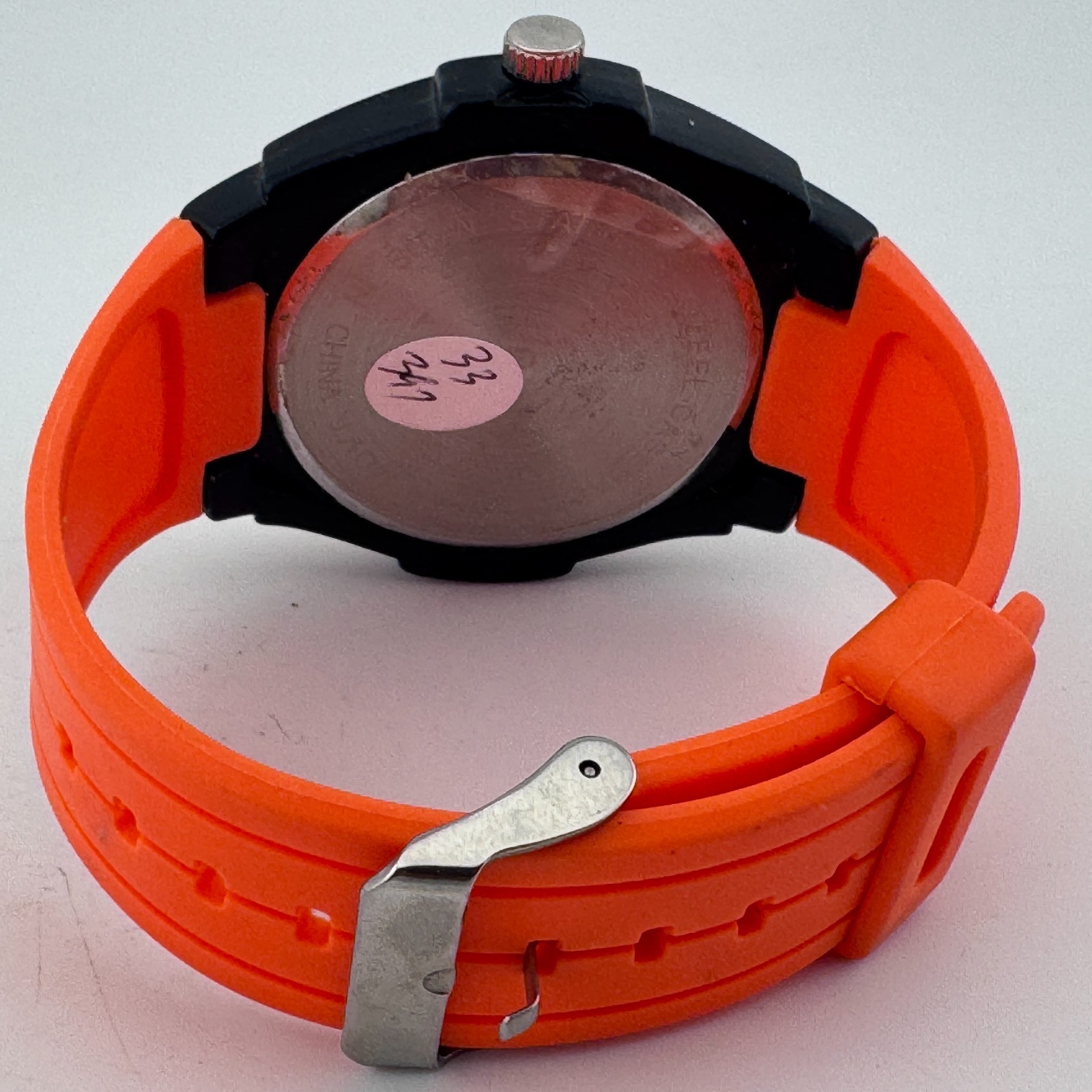 AG540 Quartz Watch 47mm Men Black Orange Fixed Barrel Japan Analog New Battery