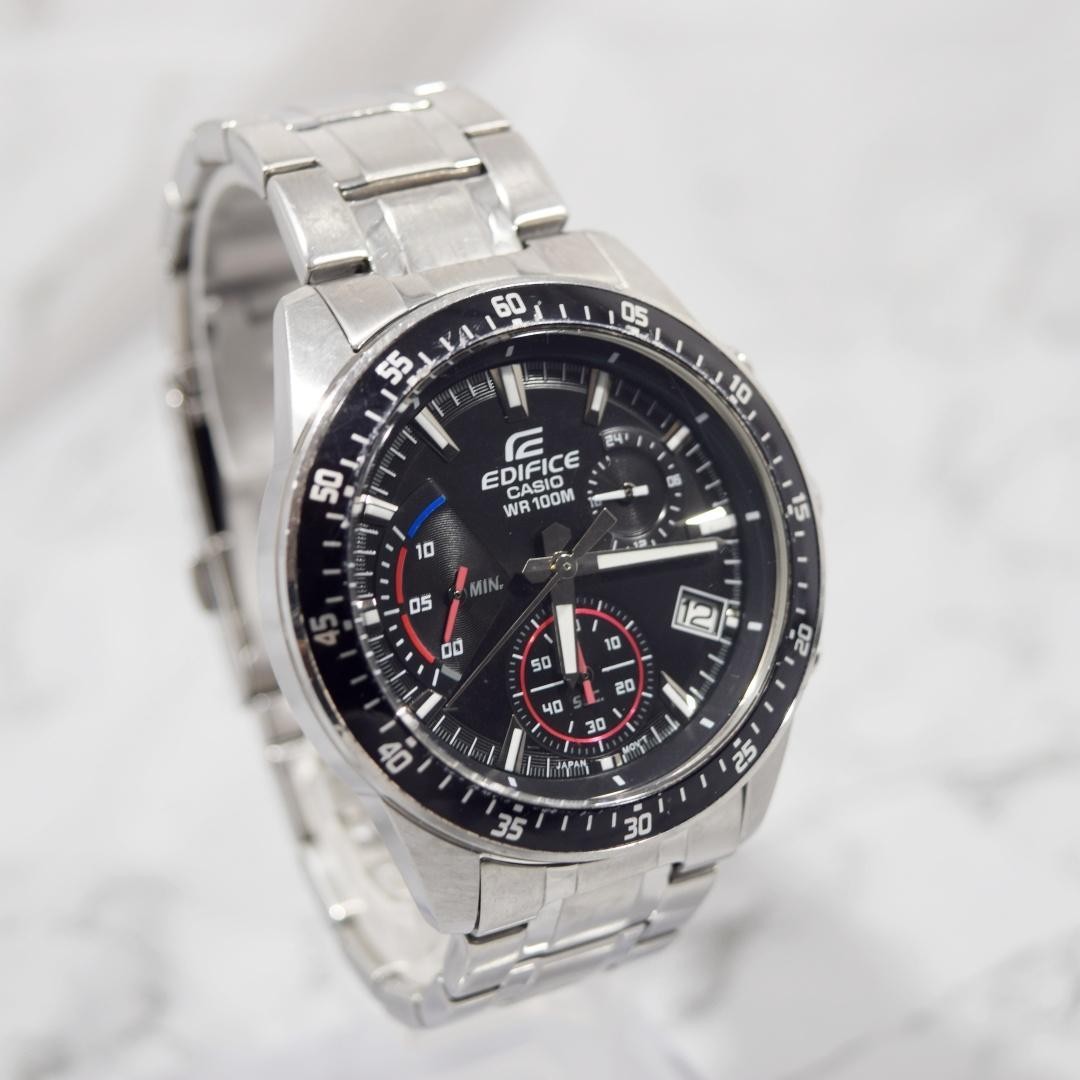 Casio Edifice EFV-540 Chronograph Retrograde Quartz Black Mens Watch Japan
