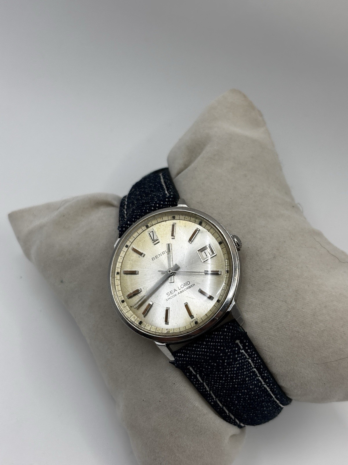 Vintage 1960s Benrus Sea Lord Mens Automatic Stainless Good. Condition