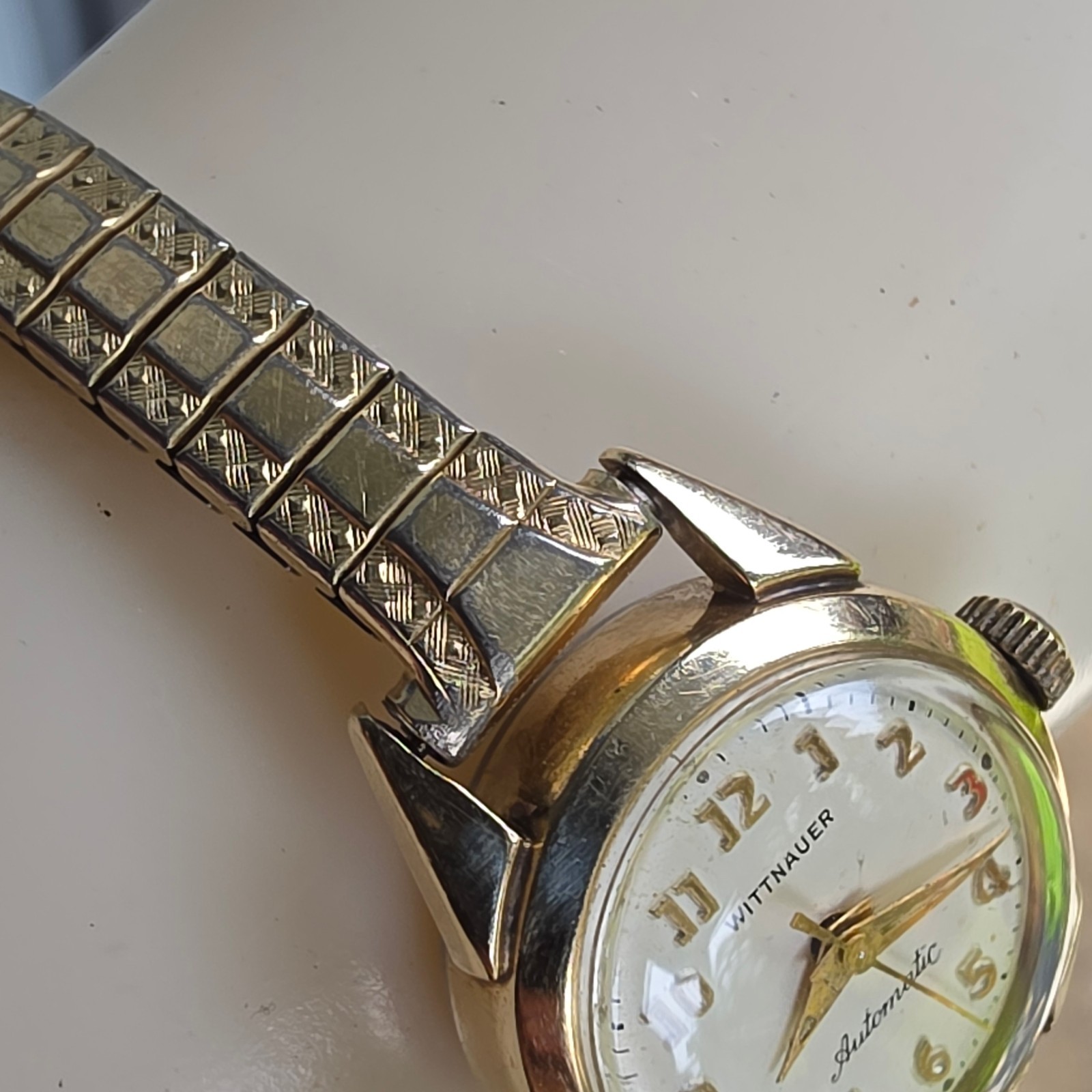 Vintage WITTNAUER Ladies automatic watch 10K GoldFilled Numeric Dial swiss 1960s