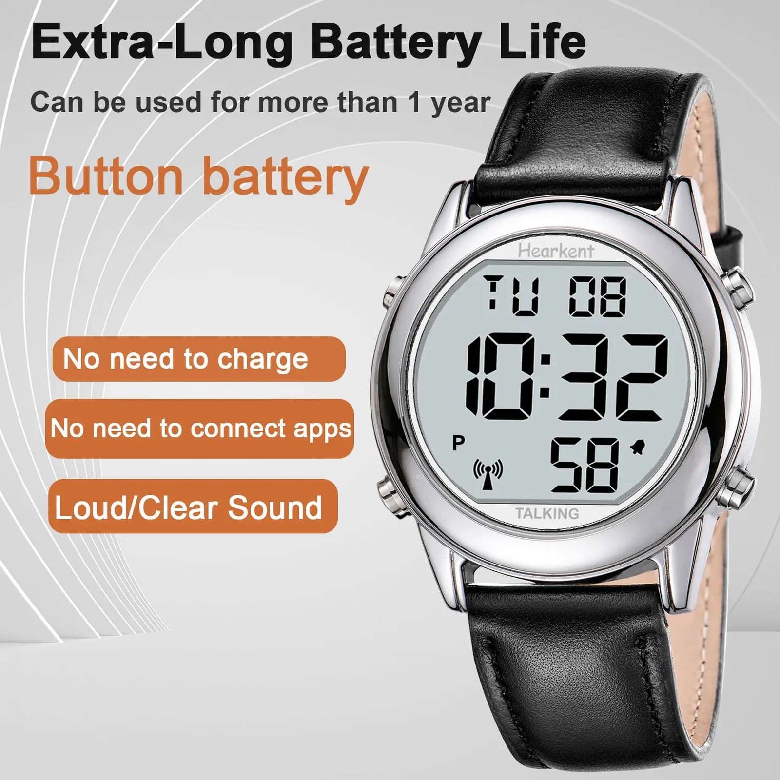 Hearkent Talking Watch for Blind Elderly Men – Atomic Alarm Radio
