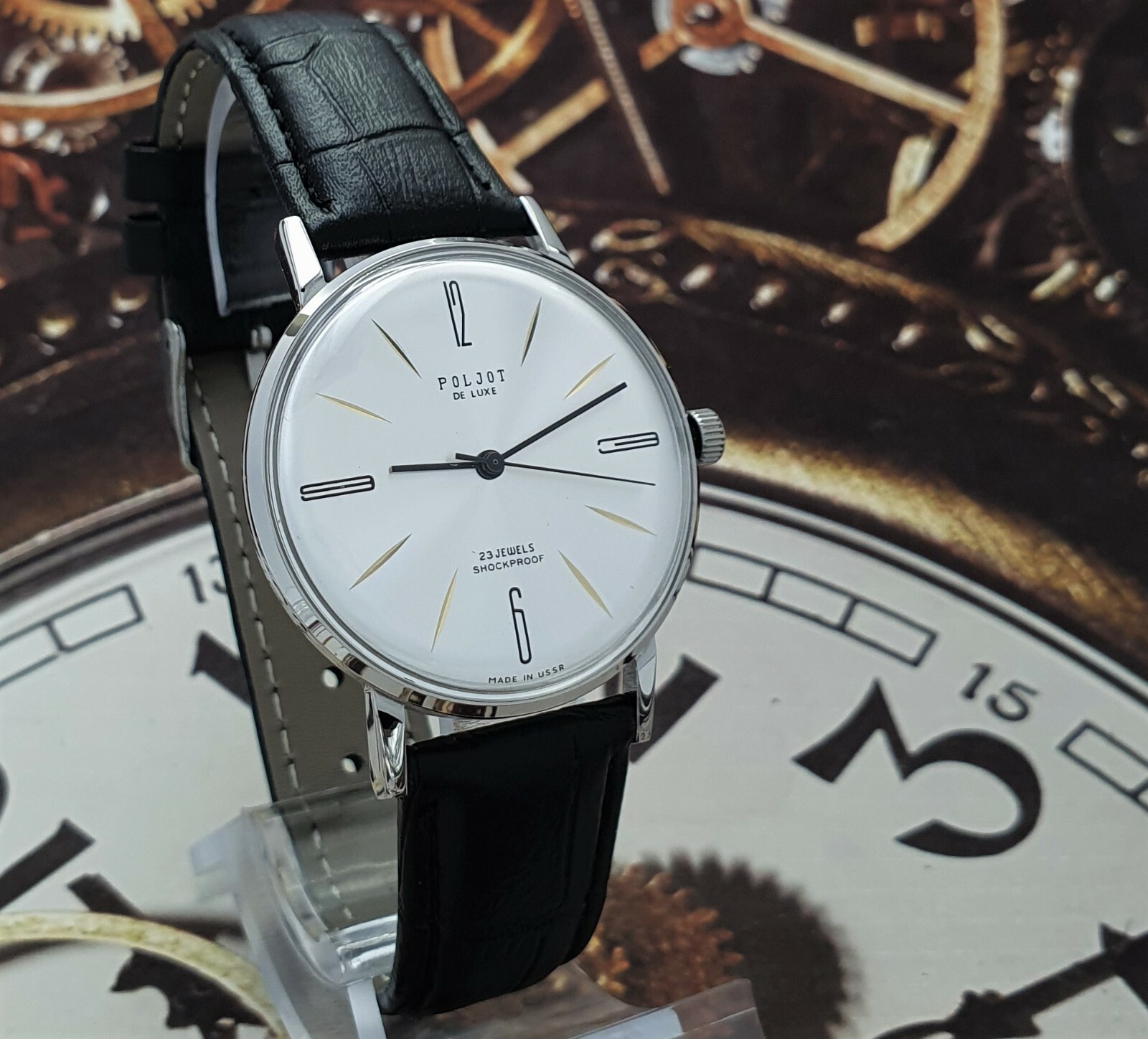 NOS! Poljot De LUXE Ultra SLIM 23 Jewels 2209 Soviet Vintage Men’s Watch USSR