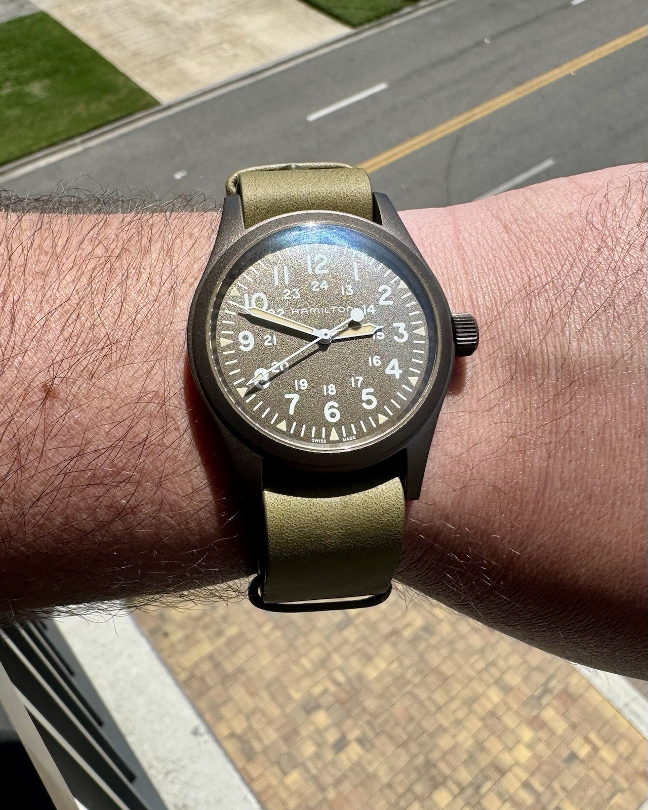 Hamilton Khaki Field Mechanical 38mm Earth PVD with Box & Manual