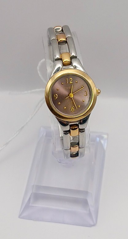 *New Battery* Fossil F2 es-9103340102 Ladies Two Tone Watch 5.25 – 5.50IN