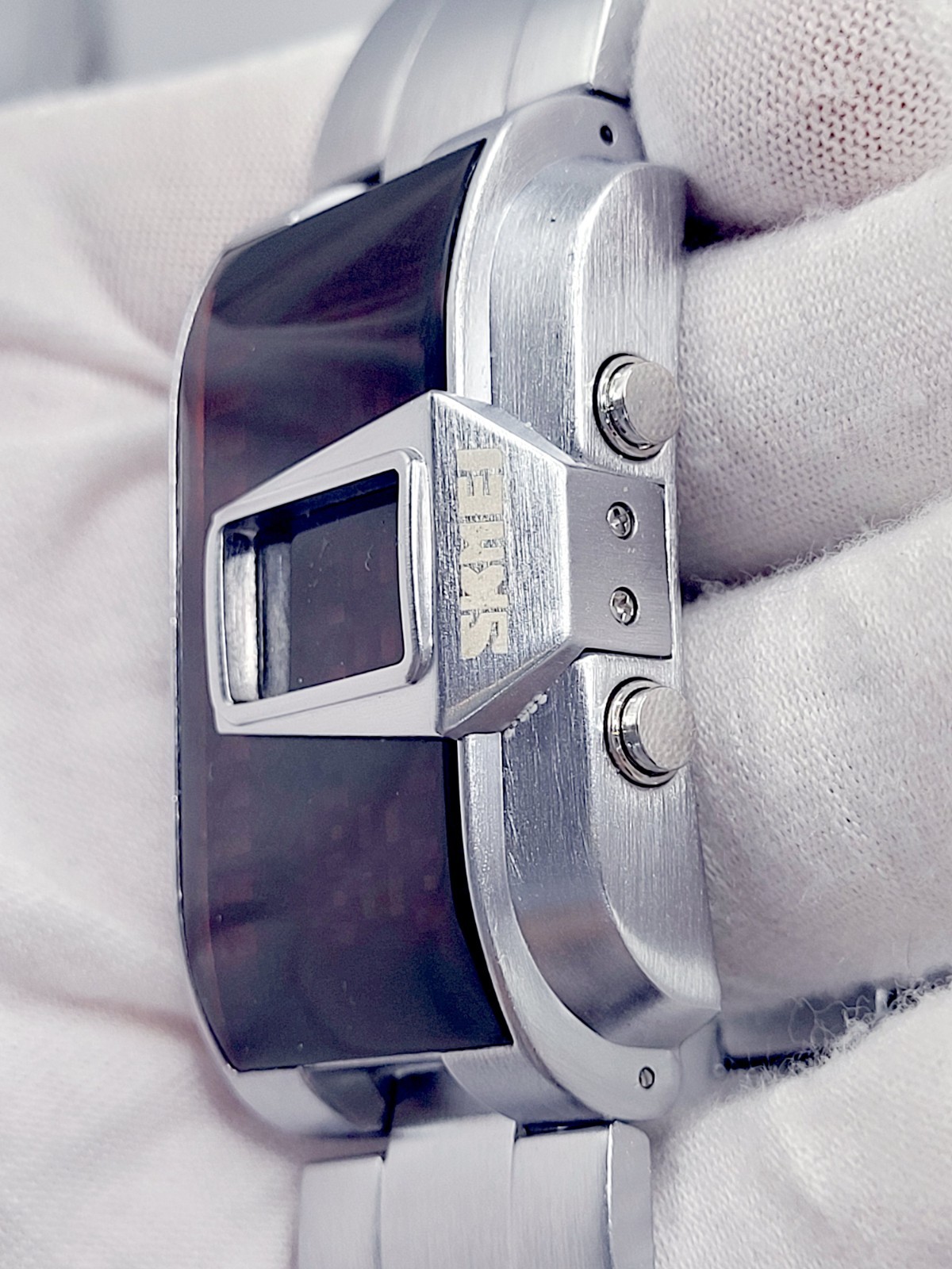 SKMEI 1179 Men’s Binary LED Watch Cyberpunk Silver Stainless Steel Digital Sport