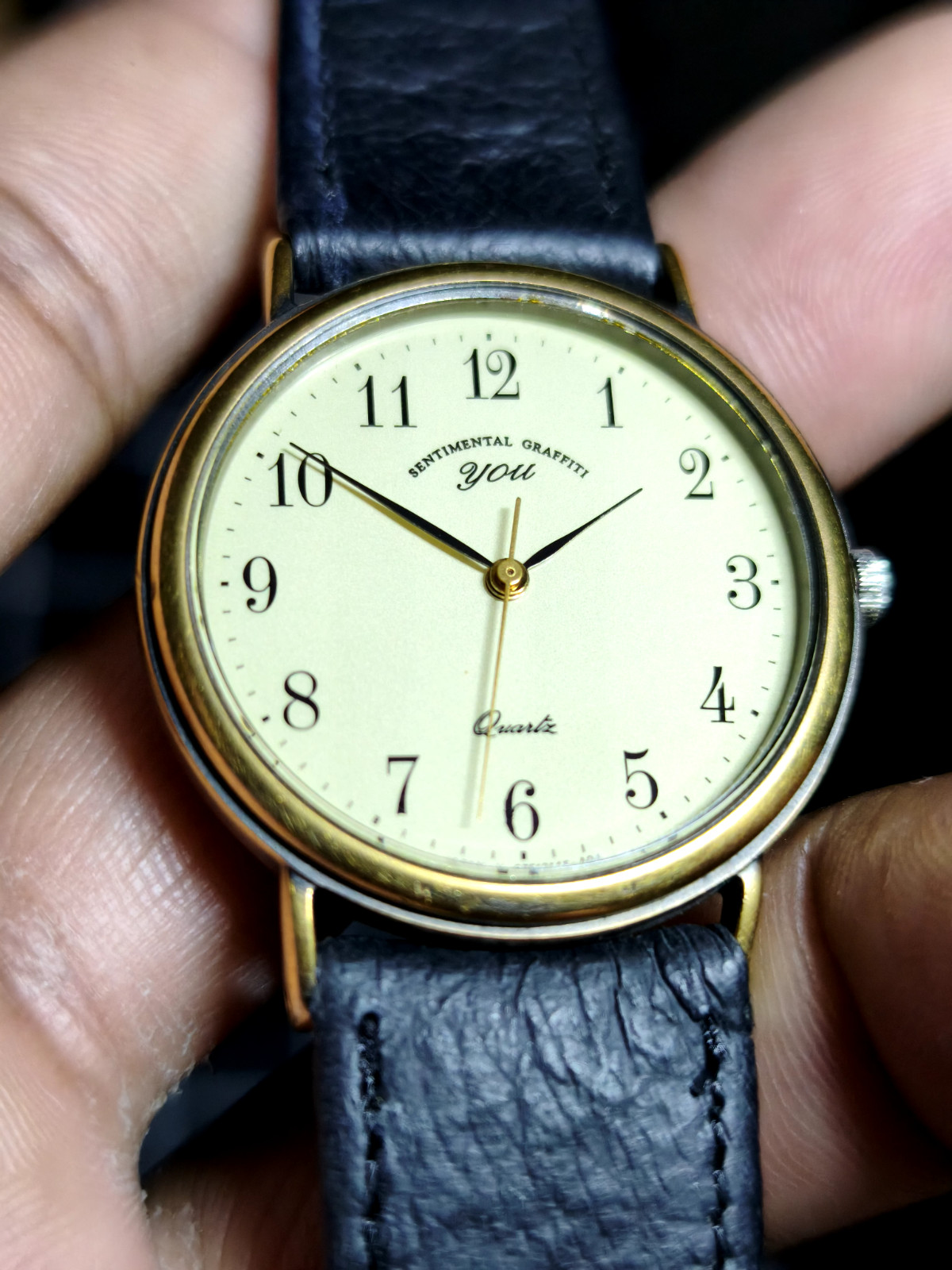 Orient YOU Sentimental Graffiti Anime Collab Vintage Gold Bezel Quartz Watch