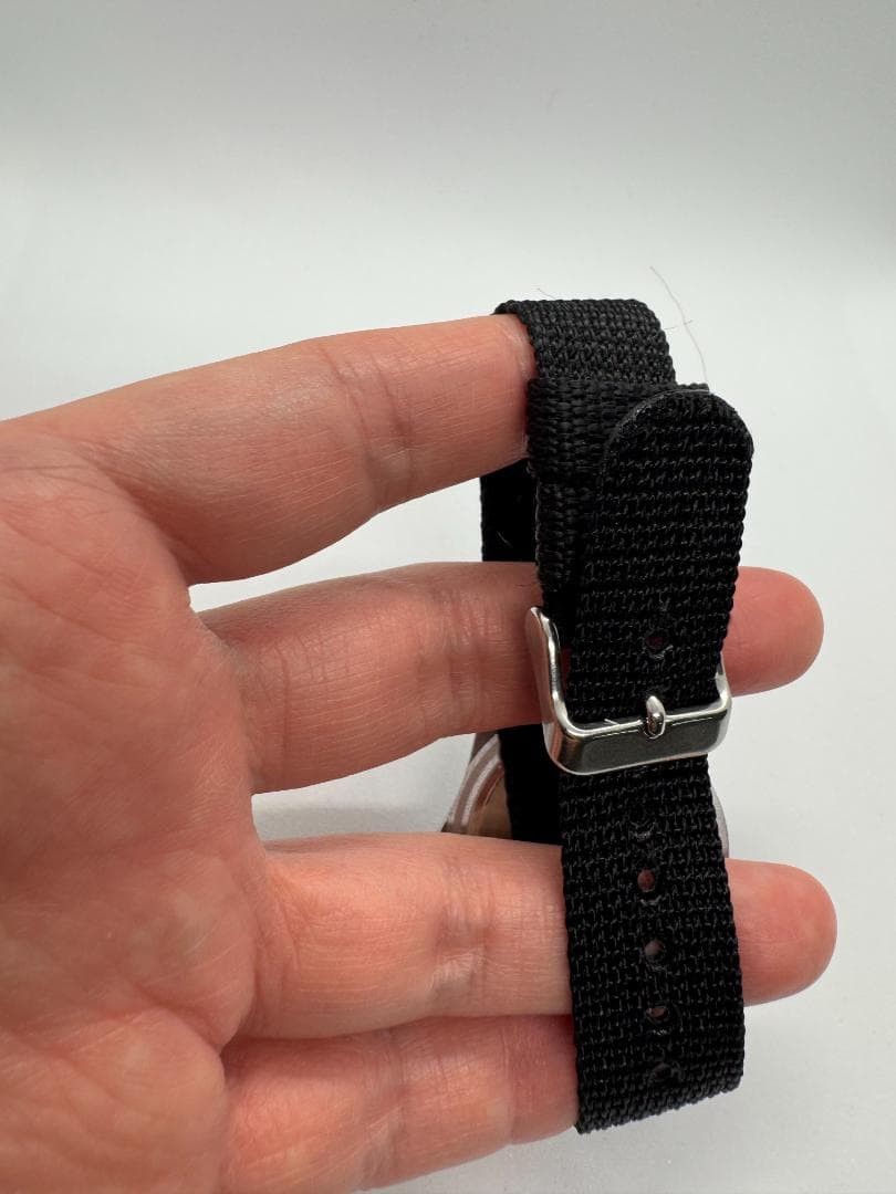 ALBA VJ21-KP20 Military Quartz Watch Off-White Dial 24H Nylon Strap New Battery