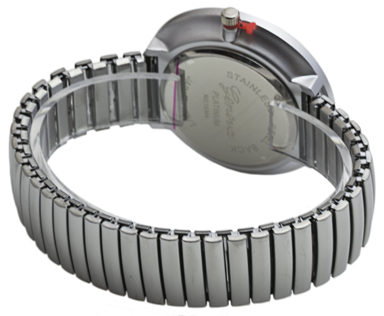 Fashion Watch Wholesale Geneva Super Large Stretch Watch Numbered Brushed Silver
