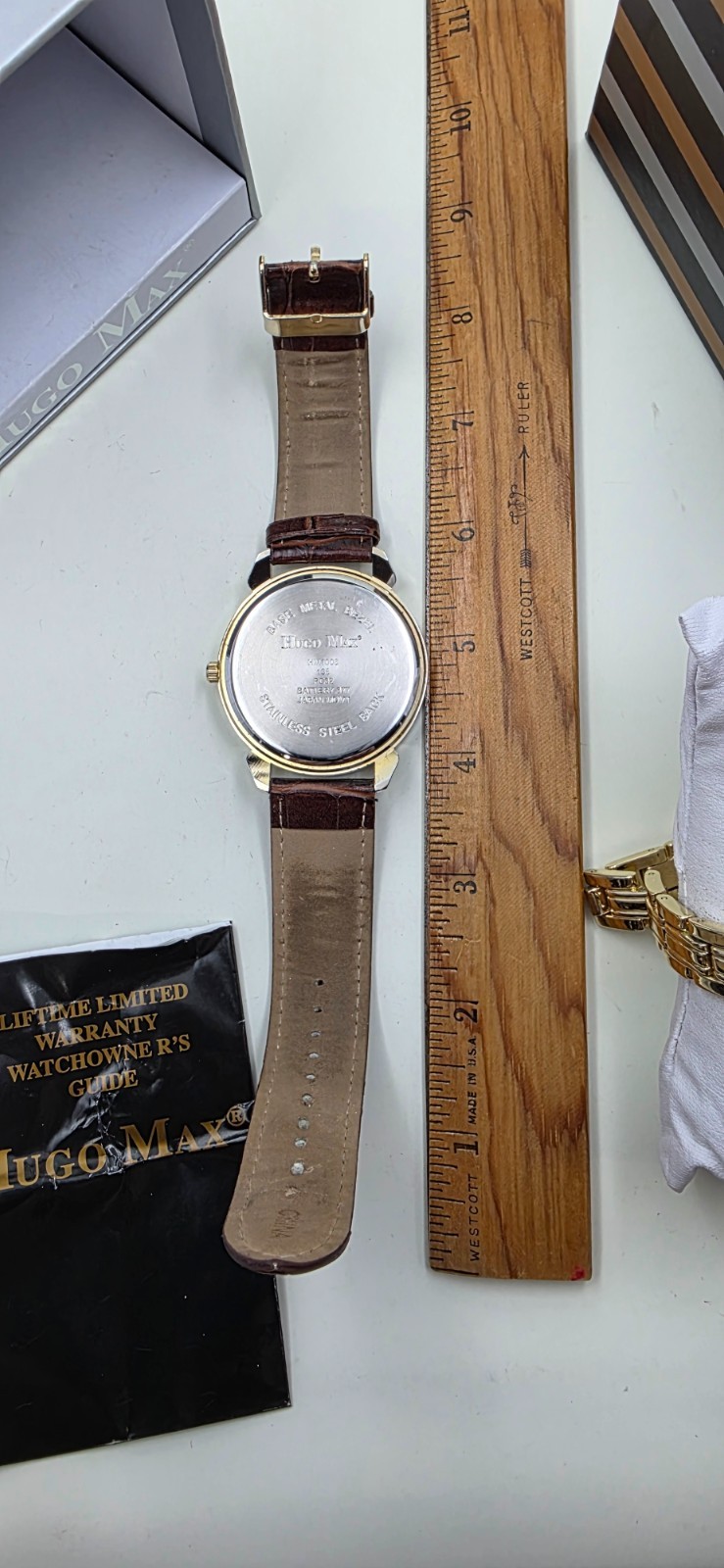 Hugo Max HM1008 Men’s Watch & Bracelet Gift Set – New Battery, Box & Papers