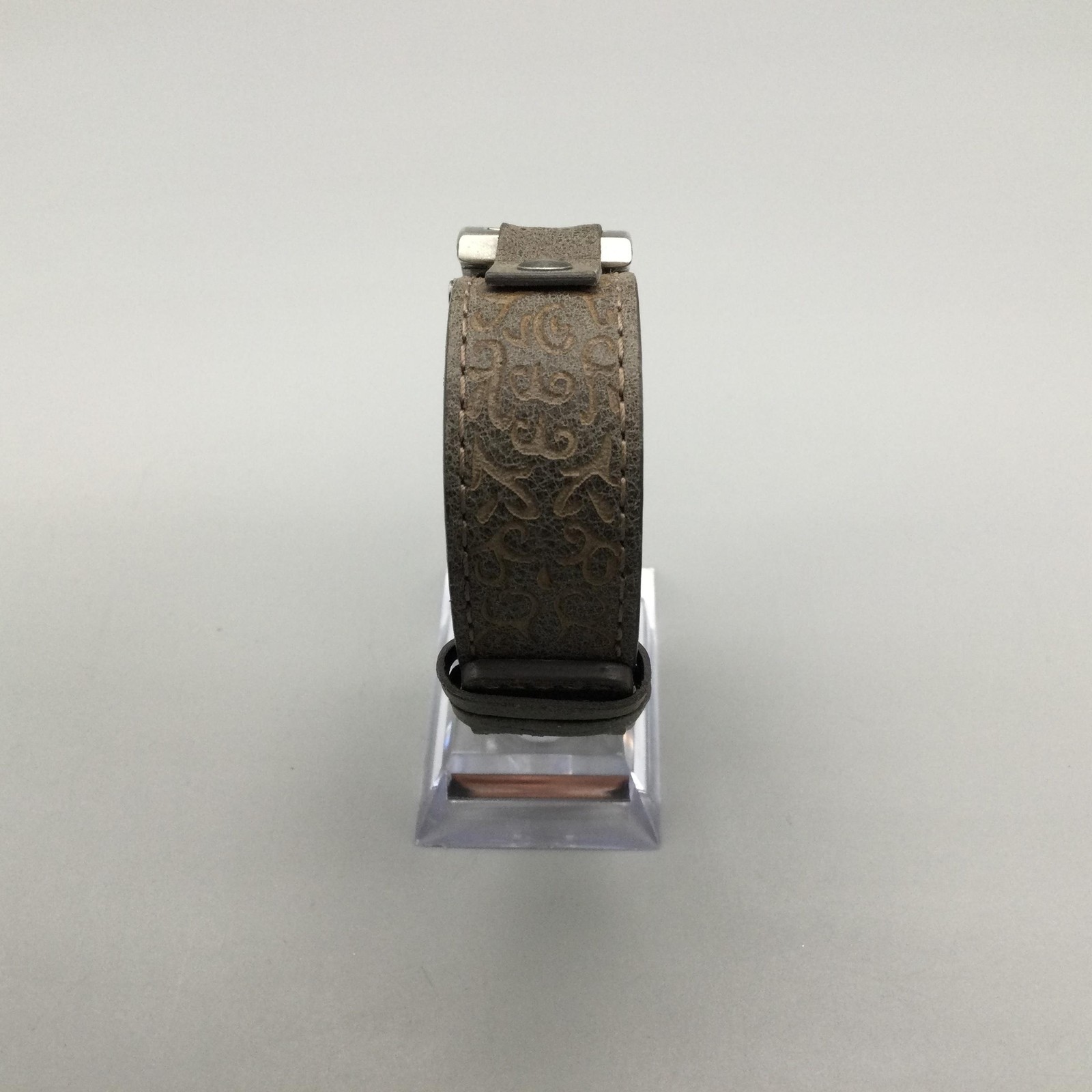 TOKYObay Womens Watch 20mm Silver Tone Brown Leather Cuff Strap New Battery