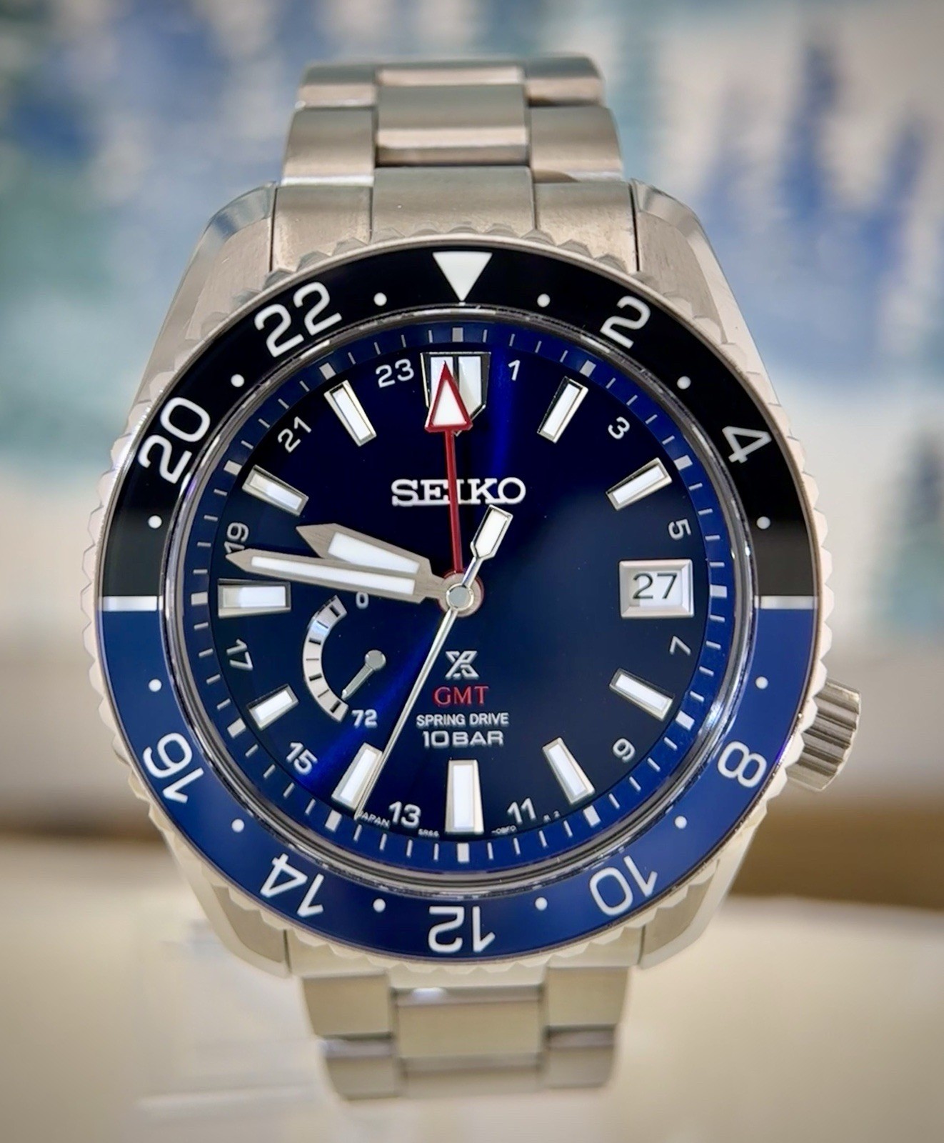 2025 Seiko Prospex GMT-SNR033- Blue Sunray dial-Complete set- Titanium