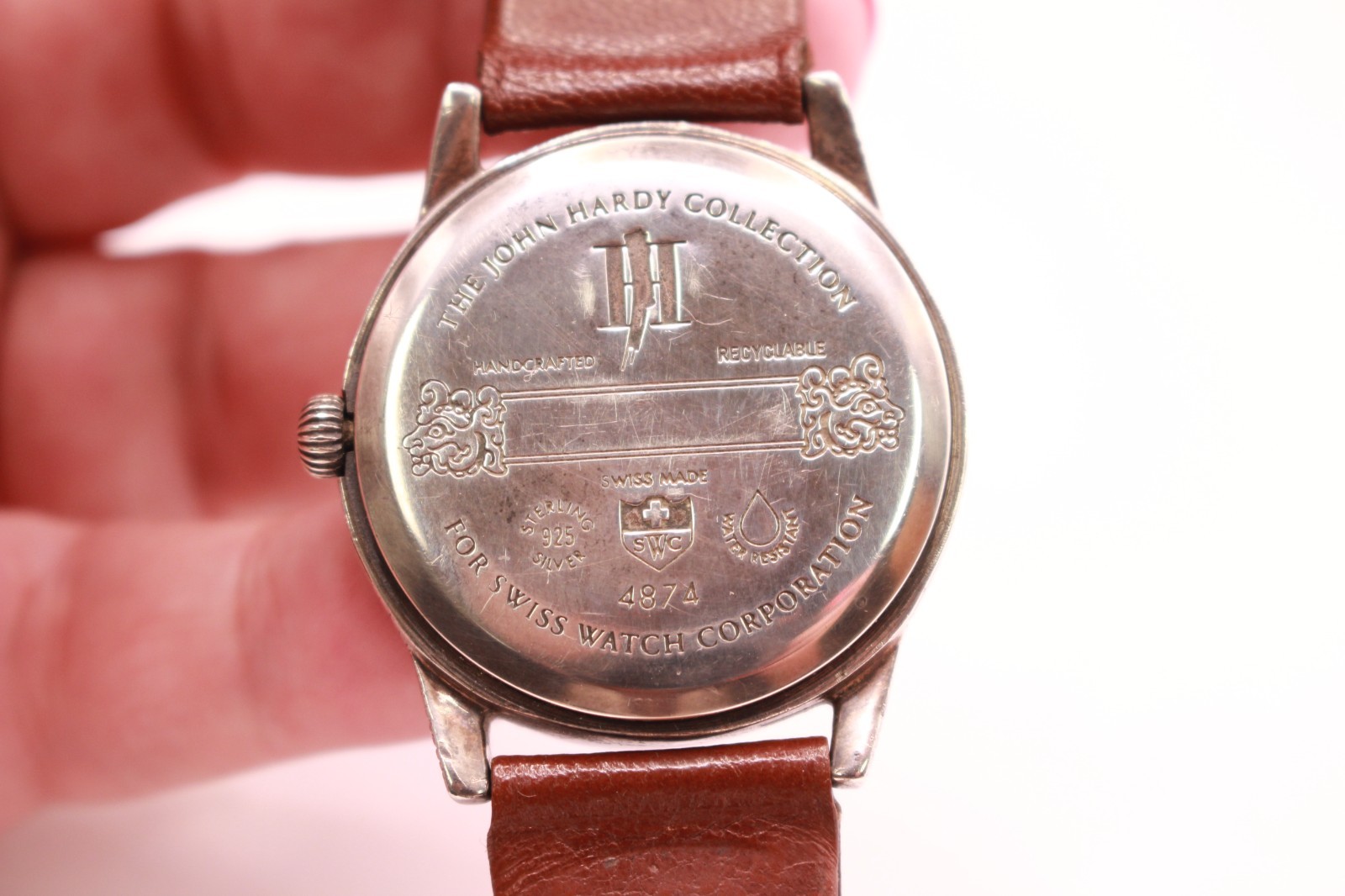 John Hardy Sterling Silver 925 Woven Bedeg Model 4874 Round Quartz Watch