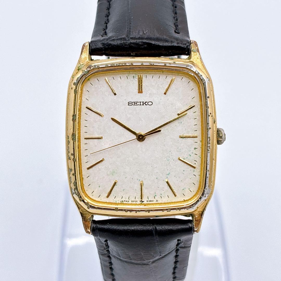 Made in 1988 SEIKO 5P31 5260 Square Thin Vintage