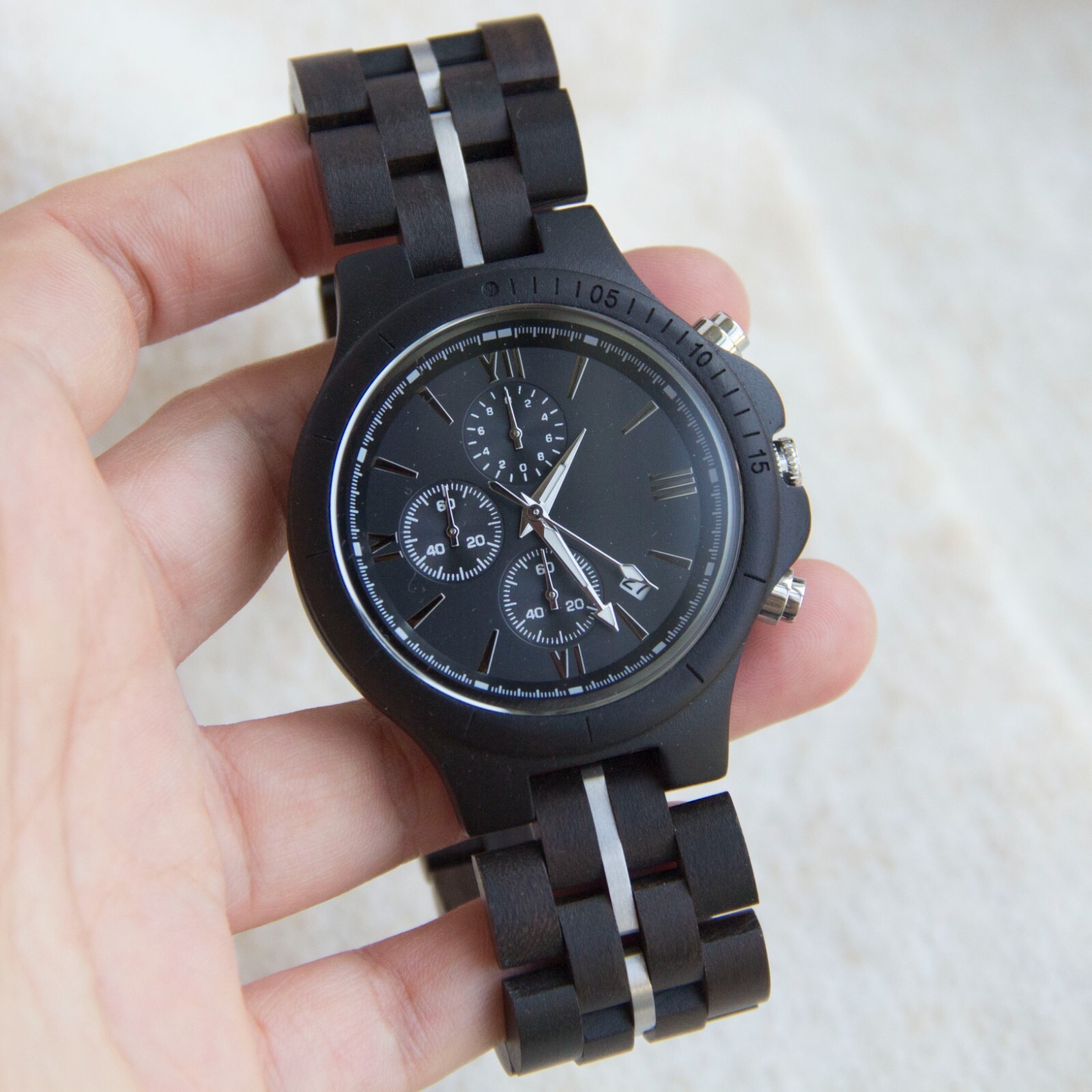 Men’s Wood Watch Handmade Chronograph Wooden Watch