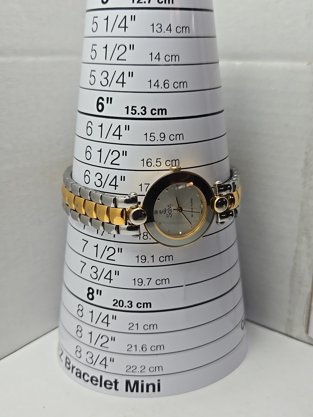 Womens Vintage Salvi 18K Gold Plated Watch 334362 Silver Two Tone New Battery