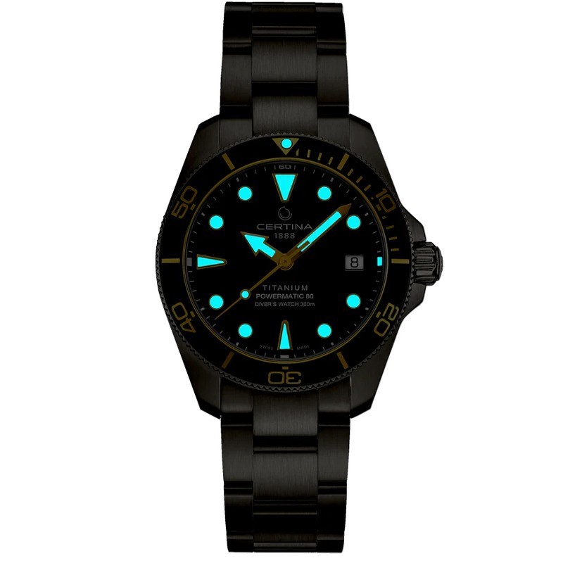 Certina DS Action Diver 38mm Powermatic 80 Black Dial Men’s Watch C0488074405100