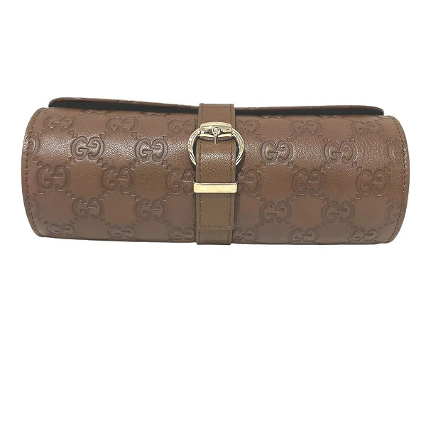 Gucci GG Supreme Canvas / Leather Brown Dial with Box Unisex Wristwatch #WPW311