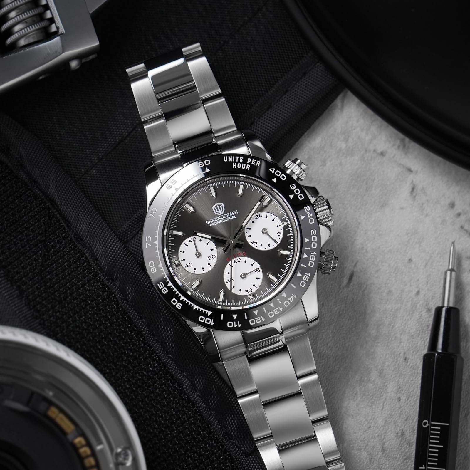 watchdives Chronograph Watch WD16500 V2 Quartz 100M Waterproof Men’s