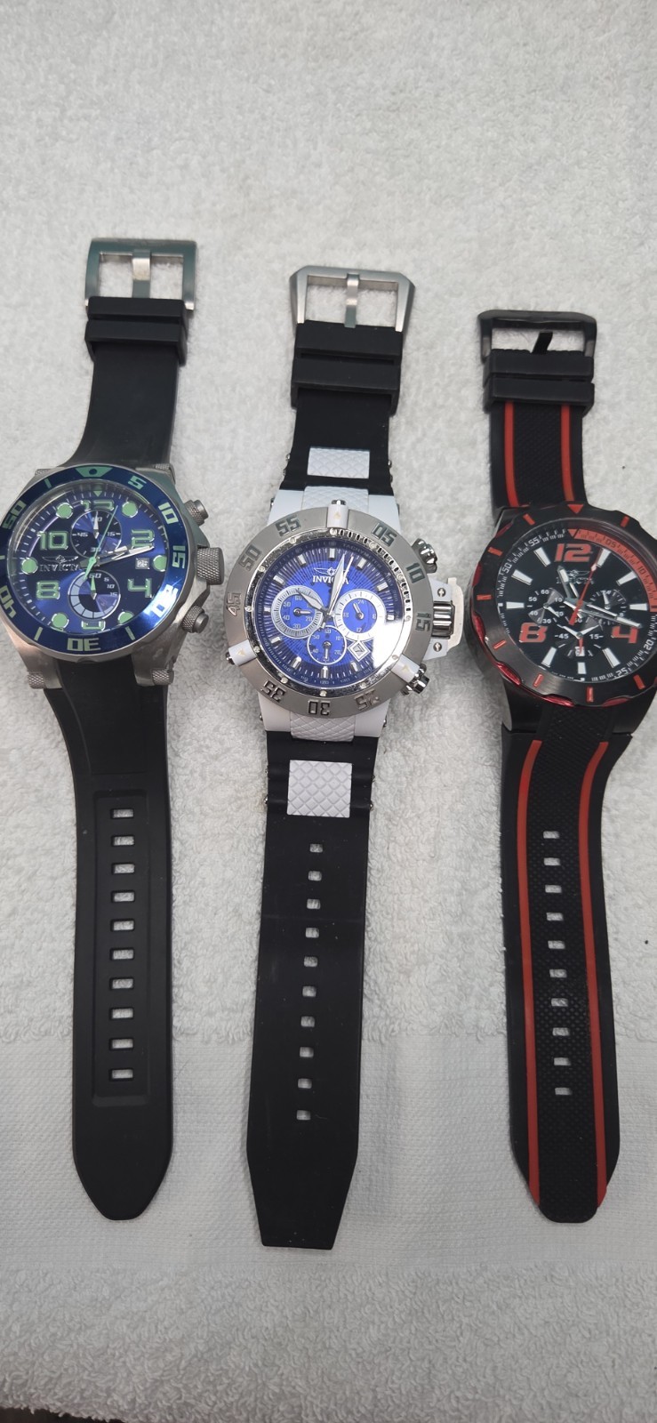 Lot Of 3 Mens Invicta Watches Subaqua, S1 Rally & Pro Diver Super sharp lot! BB