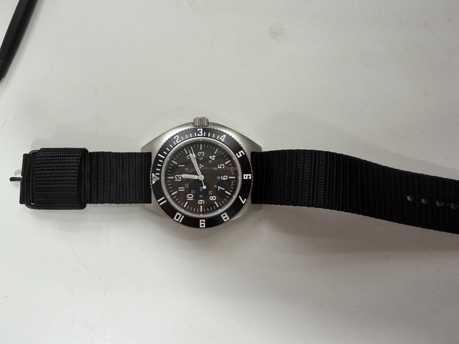 Marathon SSNAV ref WW194001SS Quartz Black No Date, Nylon Strap