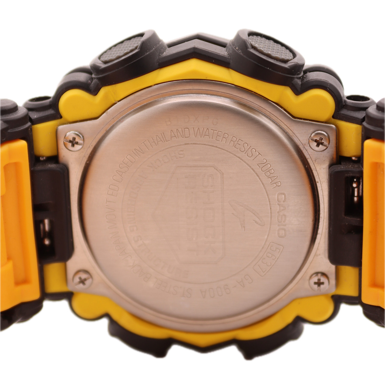 46.5mm Casio GA-900A G-Shock Yellow & Black Men’s Anidigi Wristwatch Japan Steel