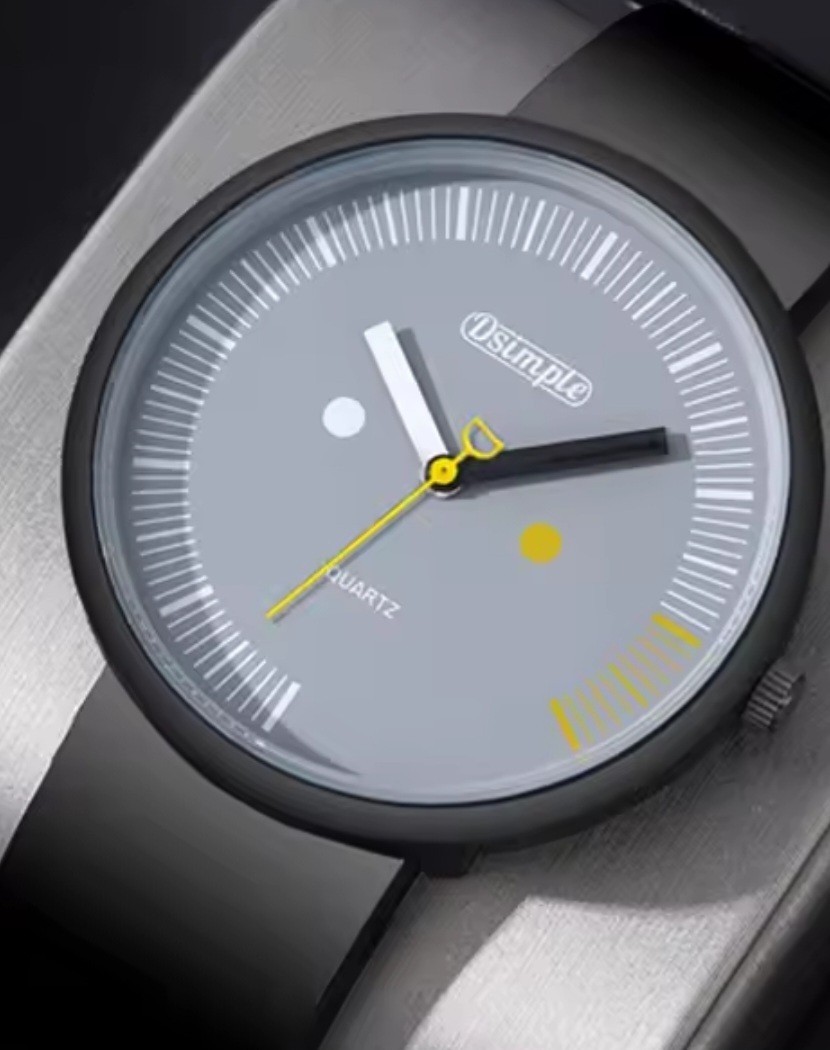 New Men’s Watch 40mm Black Matte Case Gray Dial Silicone Strap Modern Design