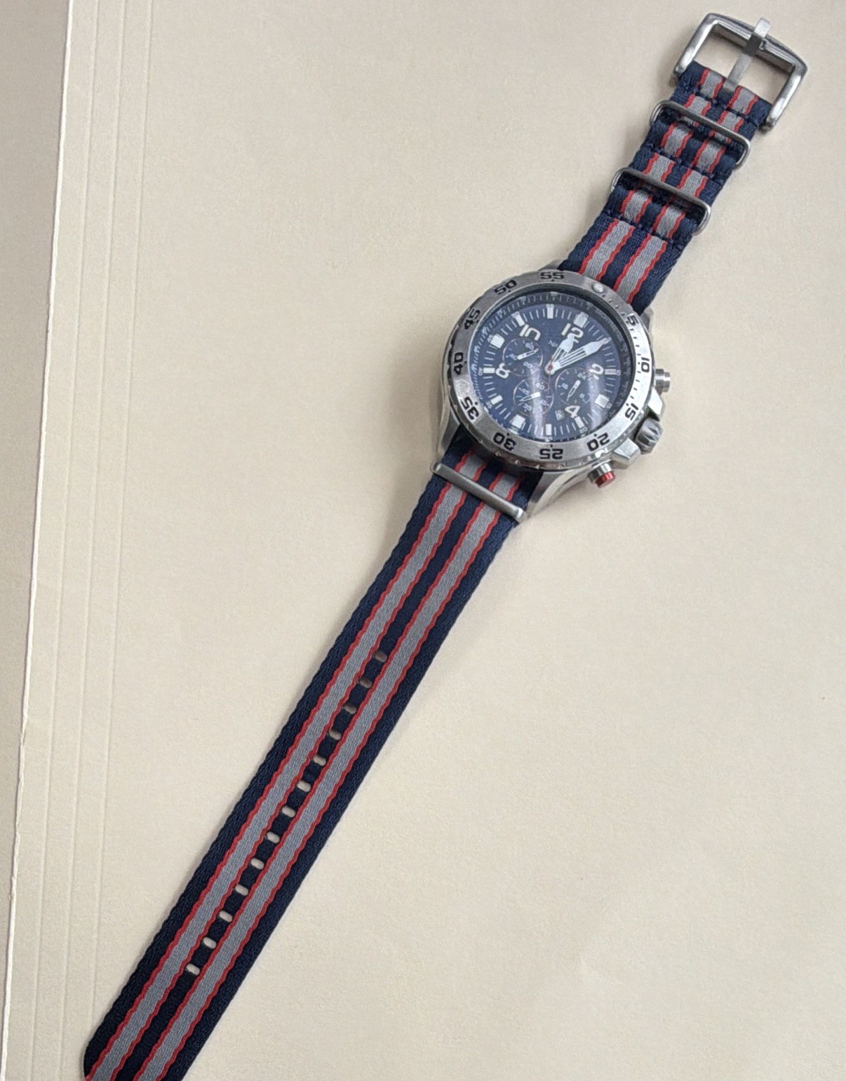 Nautica Men’s Quartz Analog Chronograph Tachymeter Date Blue Dial 45mm 100m
