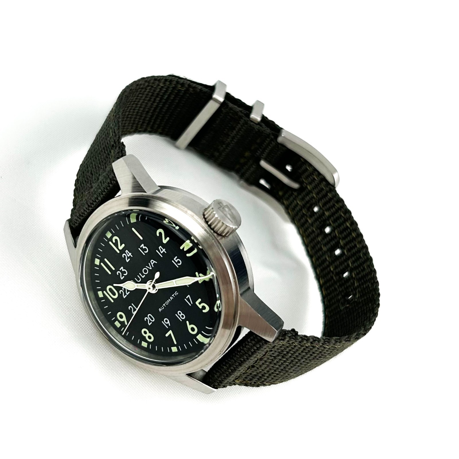 New w/box/Bulova 96A259 Military VWI Special Edition HACK Automatic Men’s Watch