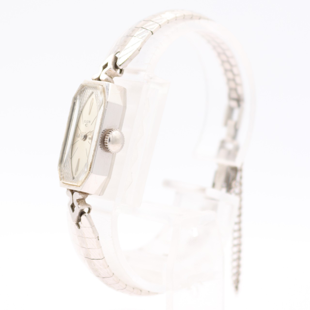 Vintage 10mm Elgin Tank Cocktail Ladies Mechanical Wristwatch 897 Swiss 10k RGP