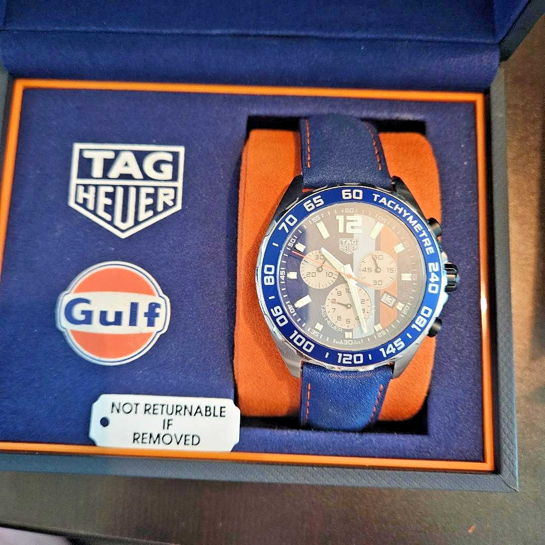 TAG Heuer Formula 1 Gulf Special Edition Chronograph Watch w/ Box & Papers